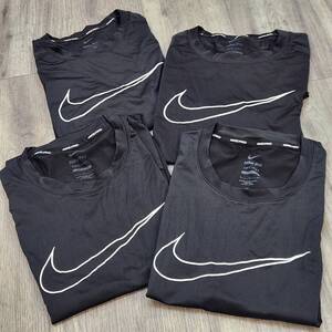 10140 ナイキプロ NIKE PRO タンクトップ Tシャツ半袖 アンダーシャツ サイズL ブラック 4枚セット