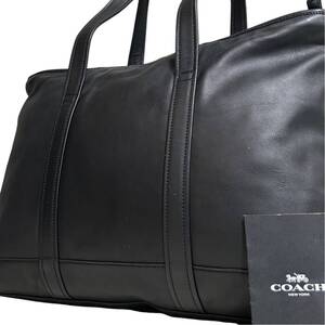 1円～【入手困難品】定価10万円 コーチ COACH トートバッグ ビジネスバッグ ブリーフケース A4 2way レザー メンズ レディース ブラック 黒