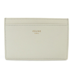 セリーヌ CELINE フィービー期 カードケース 名刺入れ レザー ロゴ ライトグレー /SR35 ■OH レディース