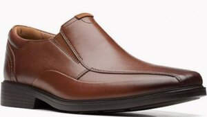 Clarks 25cm ビジネス スニーカー ローファー ブラウン タン スリッポンサイド ゴア 軽量 ブーツ レザー ランニング スーツ JJJ238