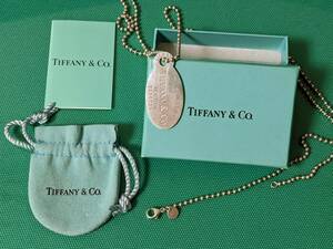 TIFFANY＆Co. ティファニー リターントゥ オーバルタグ ボールチェーン ロング ネックレス 箱 保存袋 シルバー925 中古