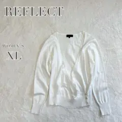 美品✨【REFLECT】ダブルカーディガン 日本製 大きいサイズ ゆったり 白