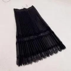 新品　ZARA ザラ　フェイクレザープリーツレーススカート