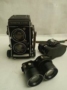 大1 アンティーク蛇腹カメラ　MAMIYA C330 ＋交換用レンズ２組 動作ＯKです。