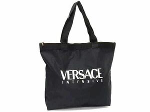 1円 ■美品■ VERSACE ヴェルサーチ INTENSIVE メデューサ ナイロン トートバッグ ショルダー 肩掛け レディース ブラック系 AY5815