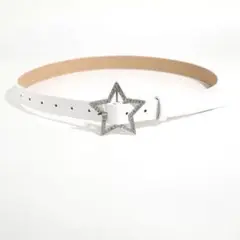 White Sparkling Star Buckle Belt