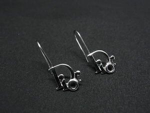 1円 ■美品■ ChristianDior クリスチャンディオール フック式 ピアス アクセサリー レディース シルバー系 BJ3186