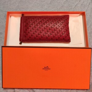 HERMES エルメス レザー ポーチ アニョーミロ 共箱付　縦18㎝ × 横10㎝【匿名】即日発送!!