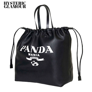 ¥39,600【HYSTERIC GLAMOUR PANDA MANIA 巾着トート BLACK ヒステリックグラマー トートバッグ バック パンダマニア レザーバッグ 牛革】