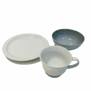 【LE CREUSET/ルクルーゼ】食器おまとめ マグカップ/プレート/ボウル ホワイト/グレー★46562