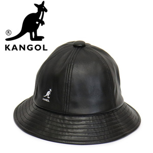 KANGOL (カンゴール) 243069611 SMU FAUX LEATHER CASUAL フェイクレザー カジュアル ハット 01BLACK KGL043 L