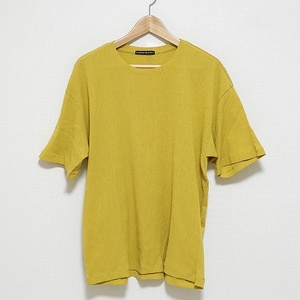 #spc イッセイミヤケメン ISSEY MIYAKE MEN Tシャツ 半袖 プリーツ ドロップショルダー 3 黄色系 メンズ [865215]