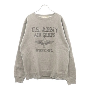 AVIREX アヴィレックス U.S.AIR FORCE SWEATSHIRT ユーエスエアフォース スウェットトレーナー グレー 6113478