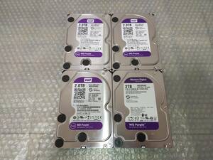 ★HDD4台セット 2.0TB 計8TB★WD20PURX WD20PURZ WesternDigital WD SATA　3.5インチハードディスク　2TB 8TB PC デスクトップパソコン B24