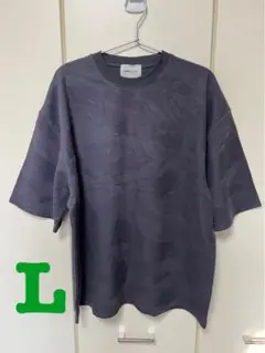 新品　EMMA CLOTHES ジャガード　カットソー　Tシャツ　チャコール　L