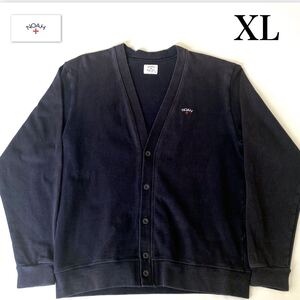 NOAH RUGBY CARDIGAN ノア　ラグビーカーディガン　コットン　カーディガン　ヘビーオンス　ネイビー　XLサイズ　