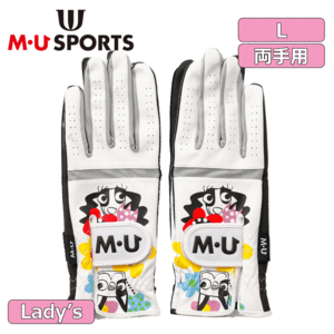 【レディース】M・U SPORTS 両手グローブ 703Q1806【MUスポーツ】【ホワイト】【Lサイズ】【GolfGlove】