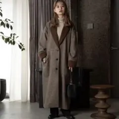 amiur double face check coat