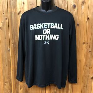 UNDER ARMOUR /LOOSE /アンダーアーマー メンズXL 長袖Tシャツ トップス ロゴプリント BASKETBALL OR NOTHING トレーニング スポーツウェア