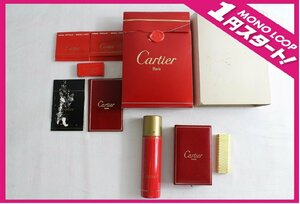 【5AI賀07004E】★1円スタート★Cartier★カルティエ★ゴールド★ガスライター★着火確認済★喫煙具★付属品有★箱有★煙草★タバコ★