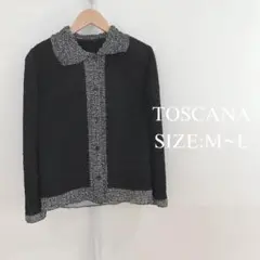 【美品】  TOSCANA レディース ブルゾン ジャケット ツイード 肩パッド