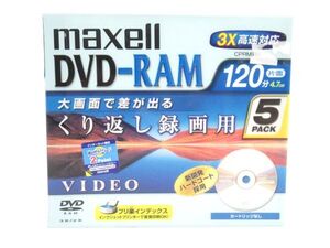 AE 15-5 未開封 maxell マクセル 録画用 DVD-RAM DRM120B 1P5S 5枚セット くり返し録画 CPRM対応 DVD ディスク