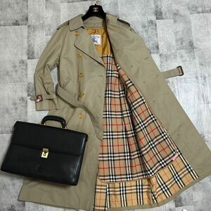 美品★Lサイズ相当 バーバリー BURBERRY トレンチコート ライナー付き クリーニング済 メンズ 最高級 