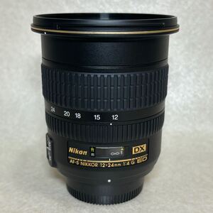 6-7） 外観美品 超広角レンズ ニコン NIKON AF-S Zoom-Nikkor 12-24mm F4 1:4 G ED DX フード HB-23