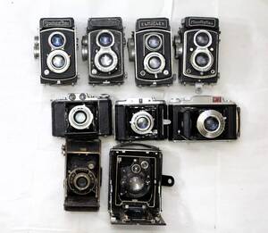 ★二眼レフ・アンティーク★yashicaflex ELUMOFLEX MINOLTAflex SEMI LEOTAX ZEISS IKON など ジャンク扱い まとめセット！