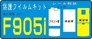 F905i用 本体F/R面＋液晶面＋レンズ部付保護シールキット2台分 