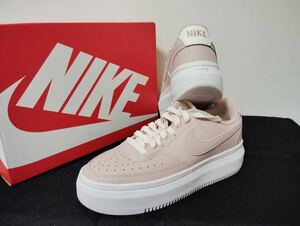 新品24cmナイキコートビジョンアルタピンクLTR COURTVISIONエアフォース1AF1好きに厚底スニーカーNIKEレディーススニーカー