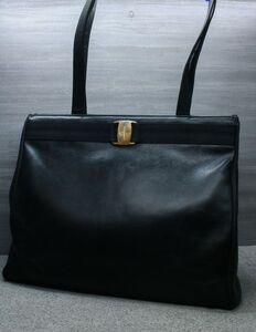 サルヴァトーレ フェラガモ AN 21 2530 レザートートバッグ 肩掛け ブラック Salvatore Ferragamo