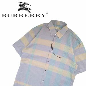 新品未使用 現行品 最高傑作 好配色 BURBERRY LONDON 大判 ノバチェック 総柄 半袖シャツ ドレスシャツ メンズS バーバリーロンドン2405286