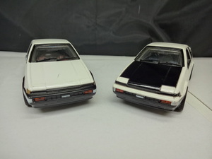 エムテック　MTECH 1/43 TOYOTA　TRUENO AE86 ＆ トヨタ 土屋圭市 最強86 トレノ TRD GT-APEX　2台まとめ　※2台ともミラー欠損