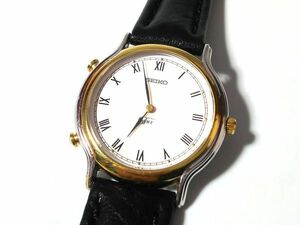 【Dj9☆】SEIKO/セイコー◇BISINESS-TIMMING/8M26-7060/SBKG008◇1989年製♂アラームクロノ/新品ベルト