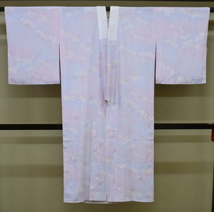 A20-11　即決 中古品 ポリエステル 長襦袢 紫ぼかし 桜 裄67