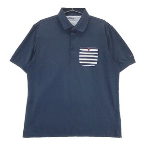 TOMMY HILFIGER GOLF トミー ヒルフィガーゴルフ 半袖 ポロシャツ ネイビー系 LL [240101253392] ゴルフウェア メンズ