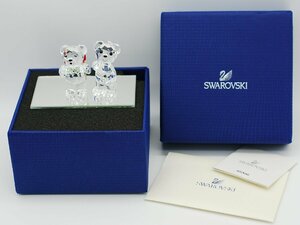 ■【YS-1】 美品 ■ スワロフスキー Swarovski ■ クリスタル クリスベア 熊 ■ 全長約4.2cm 4.3cm ■ クリア系 元箱 【同梱可能商品】■C