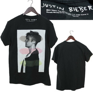 【希少 ハイチ製 デザイン＆サイズ感◎ 国内正規品】2017年位 JUSTIN BIEBER ジャスティンビーバー コットン100% 半袖 Tシャツ M ブラック