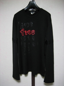 美品 ☆11AW コムデギャルソン ロゴ プリント ウール長袖Ｔシャツ M 黒/ PLUS shirt ジュンヤ homme deux ganryu BLACK COMME des GARCONS