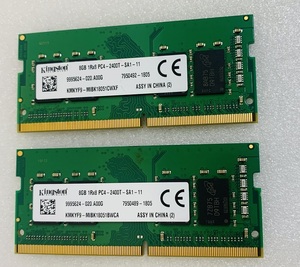 KINGSTON 1Rx8 PC4-2400T 8GB 2枚組 1セット 16GB DDR4 ノート用メモリ 260ピン ECC無し PC4-19200 8GB 2枚で 16GB DDR4 LAPTOP RAM