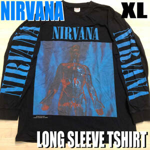 ◎ニルバーナ・NIRVANA・SILVER・ロサンゼルス購入！セレブ・古着・USサイズXL・ブラック・Tシャツ・バンドT・ローズボール・ナーバナ