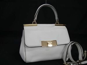 1円 ■美品■ MICHAEL KORS マイケルコース レザー 2WAY クロスボディ ショルダー ハンドバッグ レディース ホワイト系 BG9145