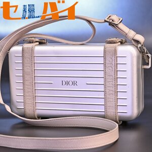 本物 Dior x RIMOWA 完売 Personal Aluminium Clutch On Strap シルバー 斜め掛けショルダーバッグ クロスボディバッグ ディオール リモワ