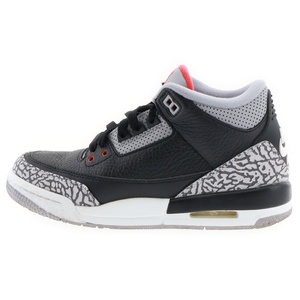 NIKE ナイキ AIR JORDAN 3 RETRO エアジョーダン ハイカットスニーカー ブラック 6Y/24cm 85426-001 レディース