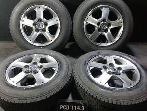 パジェロミニ純正 175/80R15 2023年 バリ山スタッドレス 4本 5穴 PCD114.3 +46 グッドイヤー 795489 801915