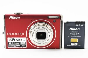 【ジャンク レンズ美品】Nikon ニコン COOLPIX S640 赤 レッド コンパクトデジタルカメラ #1944-2