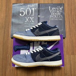 【US8.5 26.5cm NIKE SB DUNK LOW PRO PRM DENIM GUM SASHIKO】 デニム 刺し子 levis los angeles dodgers iso qs travis air jordan 1 og