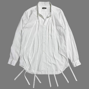リボン テープ 襟 カラー 装飾 ブロードシャツ コムデギャルソンオムプリュスHOMME PLUS 03SS 2003SS Ribbon Tape Collar Broadcloth Shirt