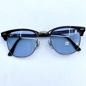 美品 Ray-Banレイバン サングラス クラブマスター ブラック/ブルーグレー ORB3016 1354/64 51□21 145 1N(Y1121_7)